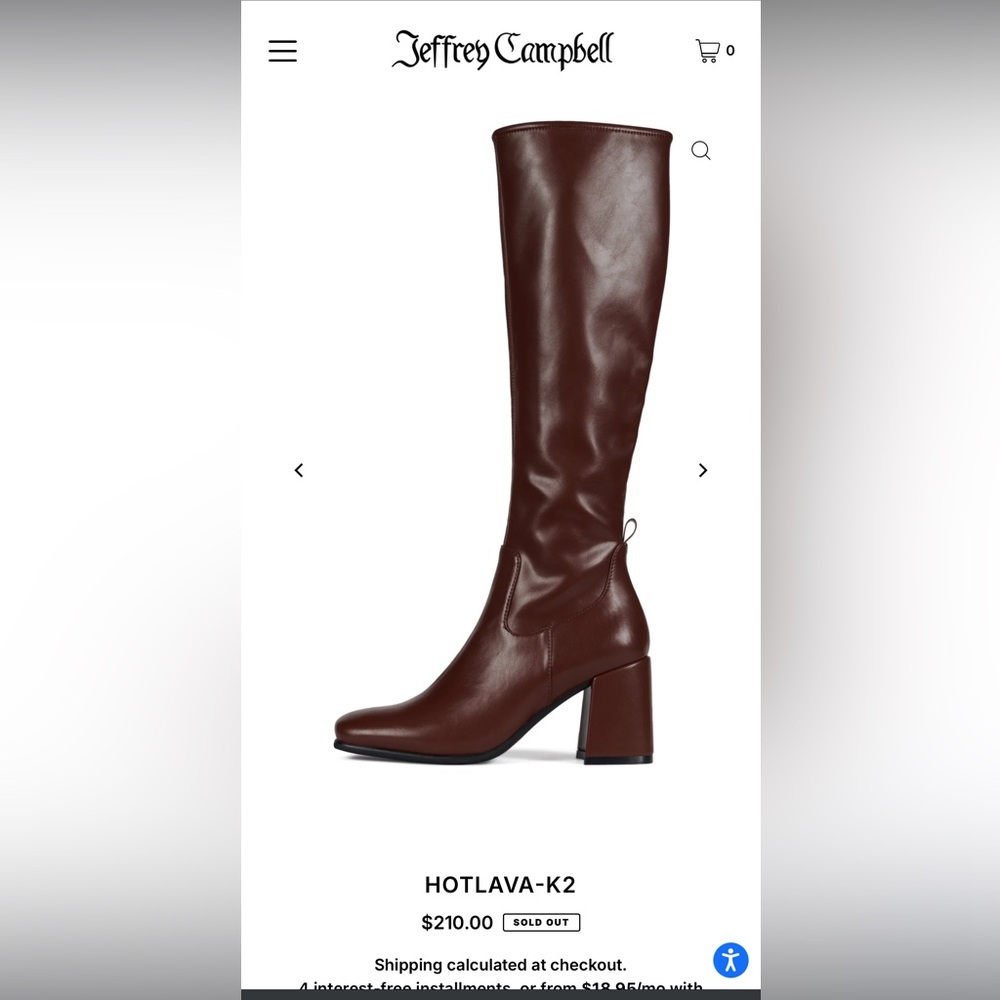 Jeffrey Campbell HOTLAVA-K2 Knee-High Stretch Boots – Espresso Size 9